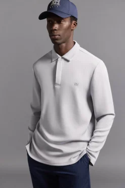 Pedro del Hierro Polo liso manga larga golf Gris
