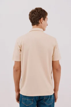 Cortefiel Polo liso piqué Beige Best