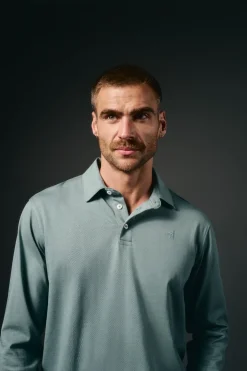 OOTO Polo manga larga Turquesa