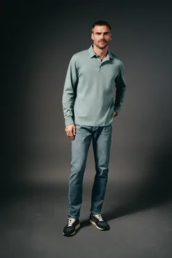 OOTO Polo manga larga Turquesa