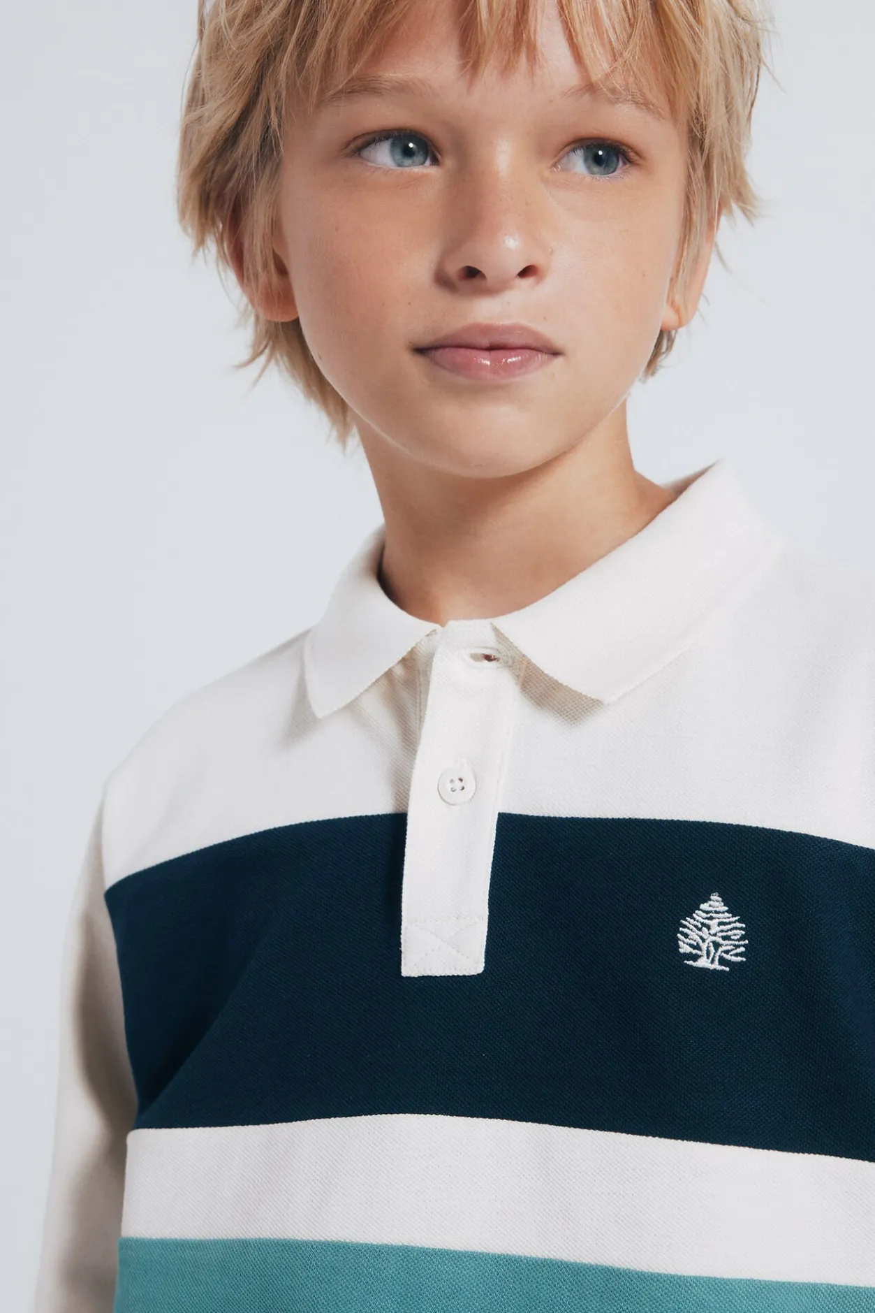 Springfield Kids Polo manga larga detalle rayas niño blanco Best