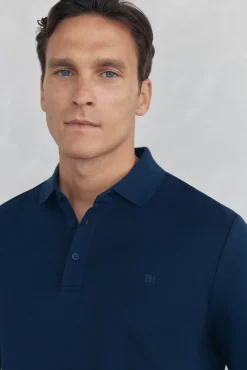 Pedro del Hierro Polo mercerizado manga larga Azul Hot