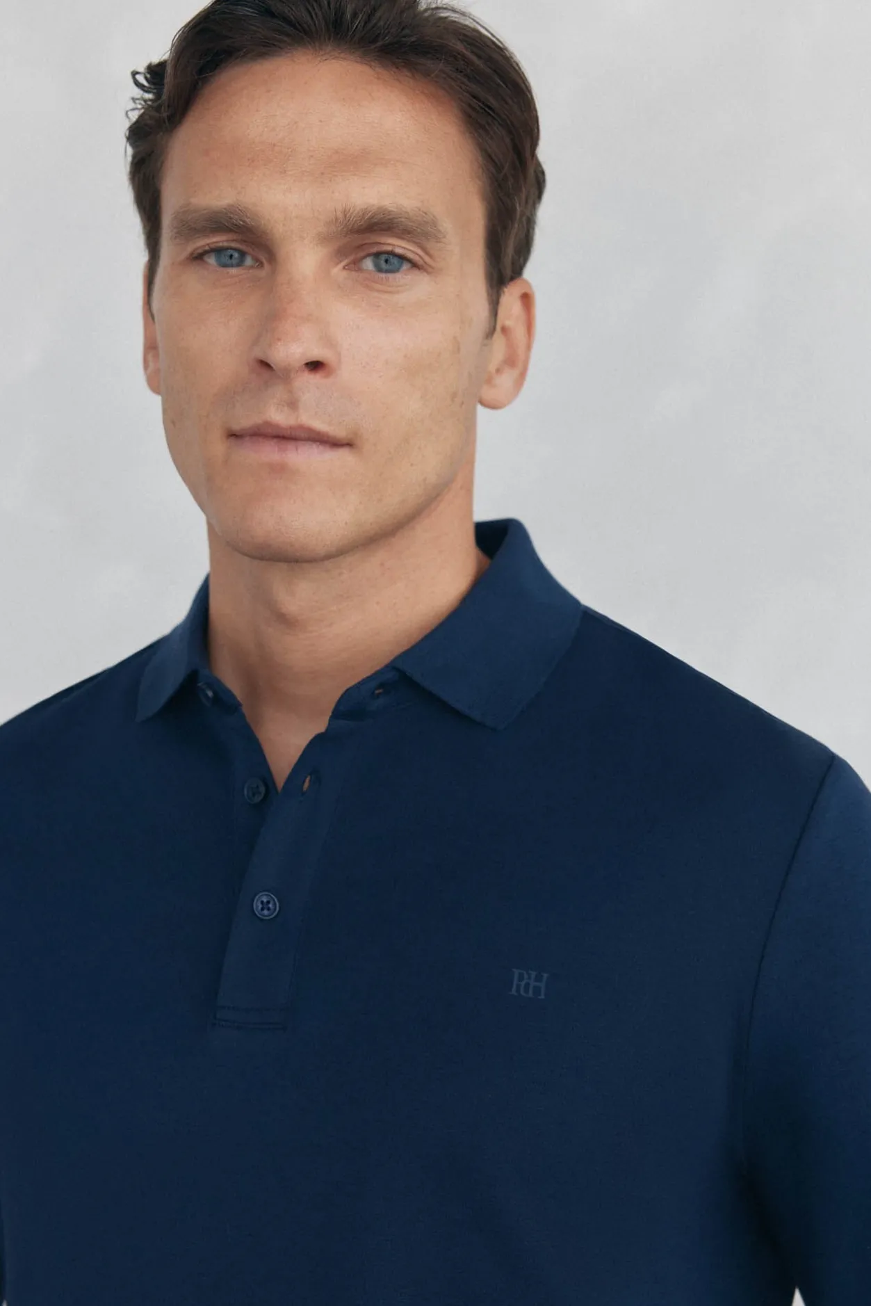 Pedro del Hierro Polo mercerizado manga larga Azul Hot