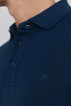 Pedro del Hierro Polo mercerizado manga larga Azul Hot
