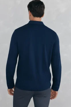 Pedro del Hierro Polo mercerizado manga larga Azul Hot