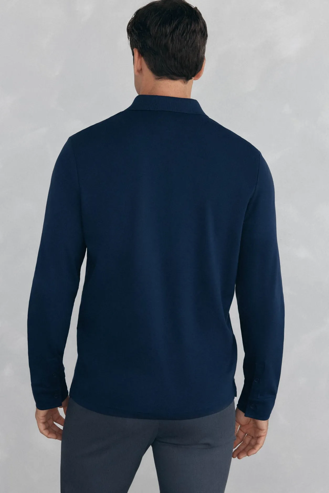 Pedro del Hierro Polo mercerizado manga larga Azul Hot