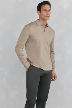 Pedro del Hierro Polo mercerizado manga larga Beige Sale