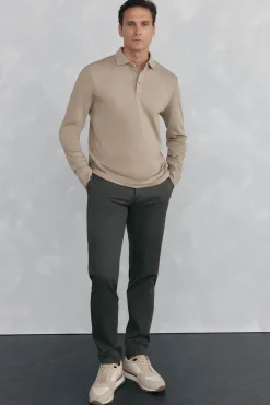 Pedro del Hierro Polo mercerizado manga larga Beige Sale