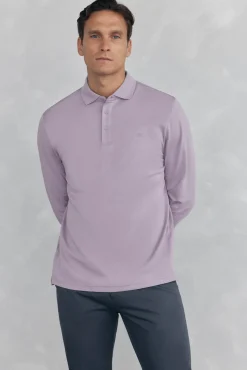 Pedro del Hierro Polo mercerizado manga larga Morado New