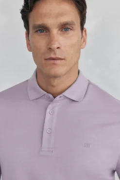Pedro del Hierro Polo mercerizado manga larga Morado New