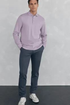Pedro del Hierro Polo mercerizado manga larga Morado New