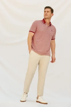 Cortefiel Polo oxford Rojo Discount