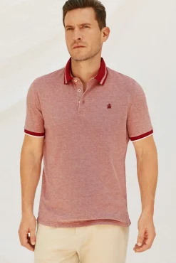 Cortefiel Polo oxford Rojo Discount