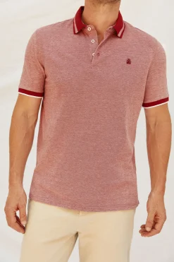 Cortefiel Polo oxford Rojo Discount