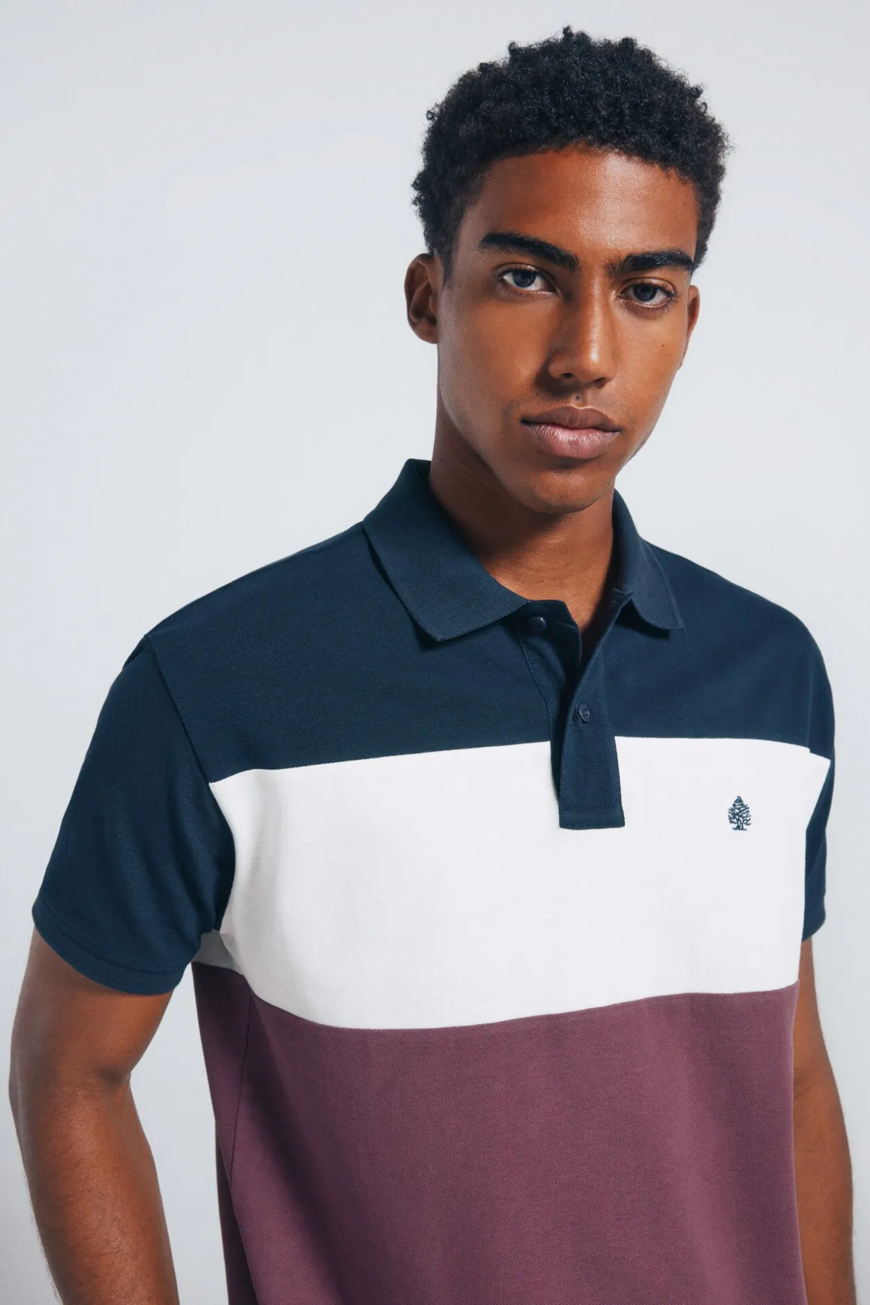 Springfield Polo piqué bloques color regular fit azul Best