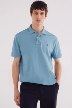 Springfield Polo piqué básico regular fit turquesa