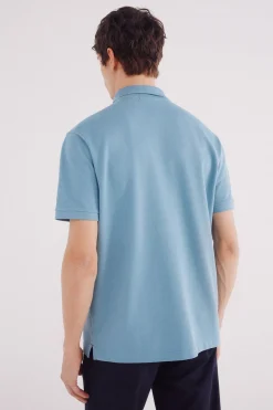 Springfield Polo piqué básico regular fit turquesa