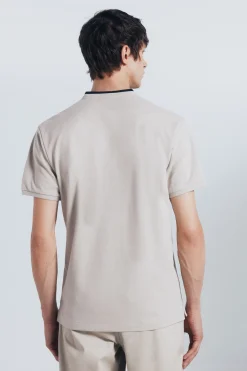 Springfield Polo piqué cuello mao slim fit nude Best