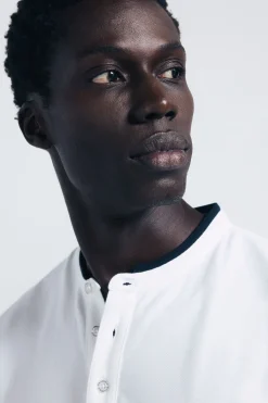 Springfield Polo piqué cuello mao slim fit blanco Online