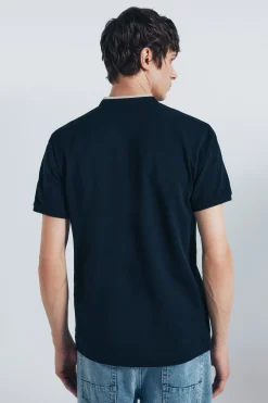 Springfield Polo piqué cuello mao slim fit azul
