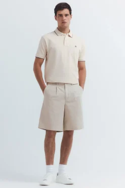 Springfield Polo piqué fantasía cuello tipping regular fit beige Hot