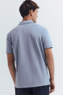 Springfield Polo piqué fantasía cuello tipping regular fit azul Sale