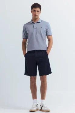 Springfield Polo piqué fantasía cuello tipping regular fit azul Sale