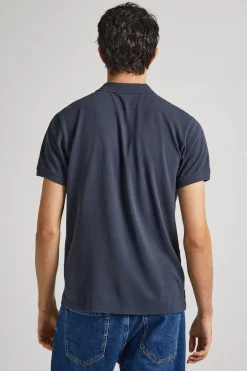 Pepe Jeans Polo Piqué Fit Slim azul Clearance