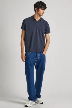 Pepe Jeans Polo Piqué Fit Slim azul Clearance