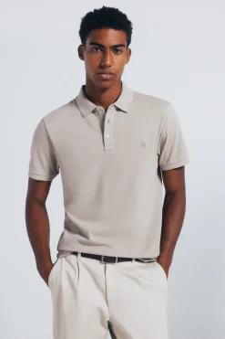 Springfield Polo piqué slim fit nude Best