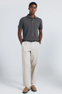 Springfield Polo piqué slim fit kaki Online