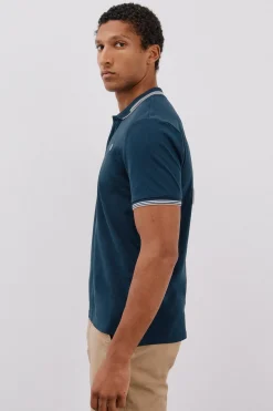 Cortefiel Polo piqué tips Azul marino