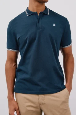 Cortefiel Polo piqué tips Azul marino