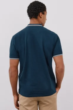 Cortefiel Polo piqué tips Azul marino