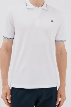 Cortefiel Polo piqué tips Blanco