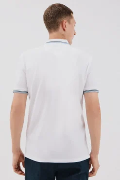 Cortefiel Polo piqué tips Blanco