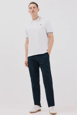 Cortefiel Polo piqué tips Blanco