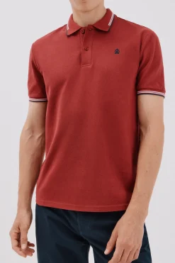 Cortefiel Polo piqué tips Granate Outlet