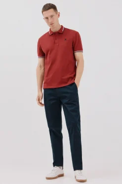 Cortefiel Polo piqué tips Granate Outlet