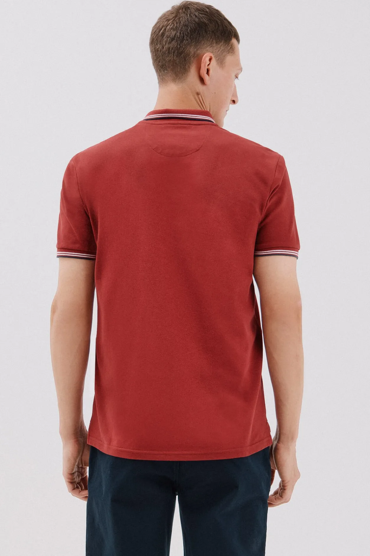 Cortefiel Polo piqué tips Granate Outlet