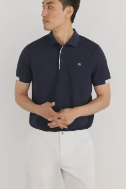 Pedro del Hierro Polo puños contraste Azul Outlet