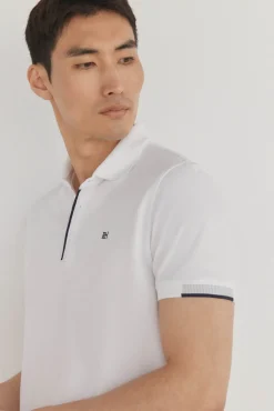 Pedro del Hierro Polo puños contraste Blanco Hot