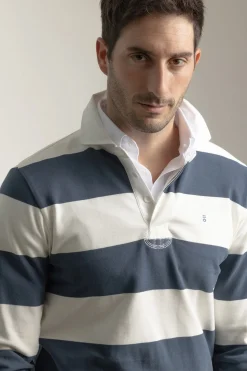 PuroEGO Polo rayas azul tinta Azul oscuro Discount