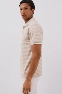Cortefiel Polo rayas oxford Beige Online