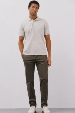 Cortefiel Polo rayas oxford Beige Best