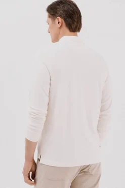 Cortefiel Polo refinado manga larga Marfil Sale