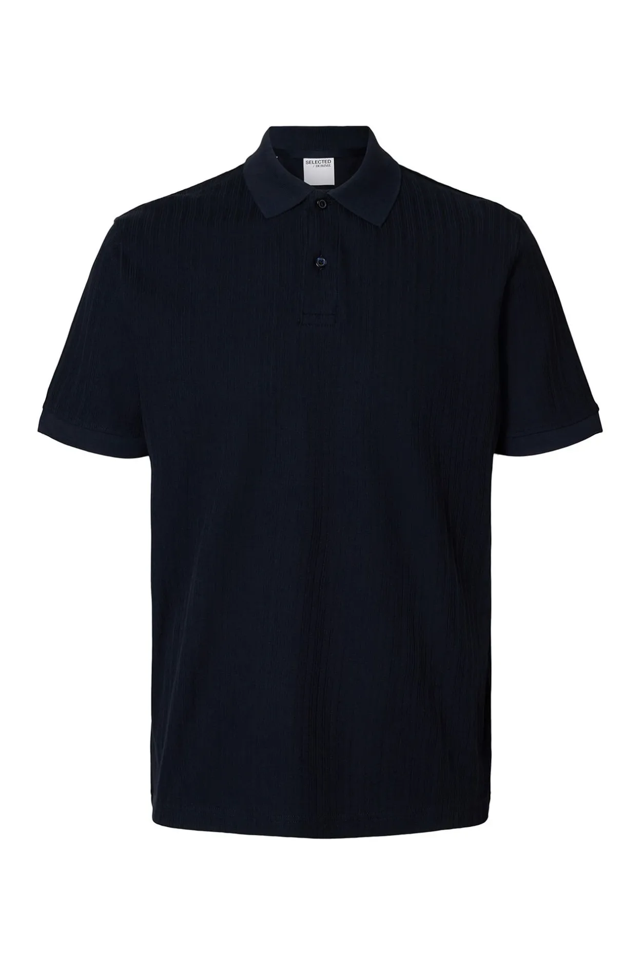 Selected Polo Rib de manga corta Regular Fit. Azul marino Clearance