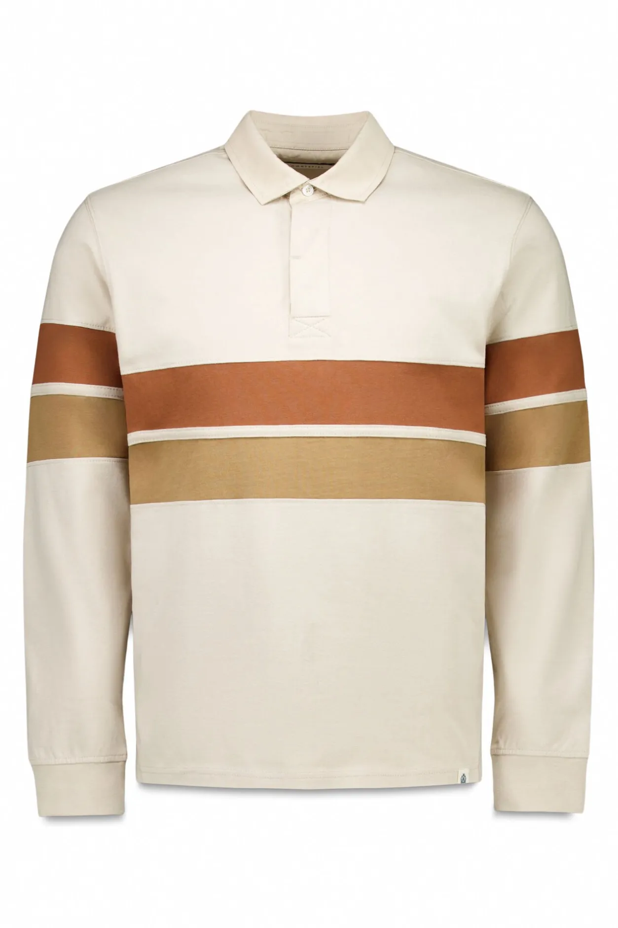 Cortefiel Polo rugby bloques Beige Best