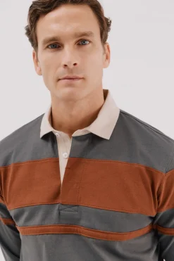 Cortefiel Polo rugby bloques Gris Online