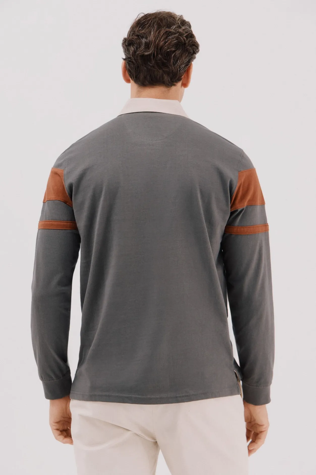 Cortefiel Polo rugby bloques Gris Online